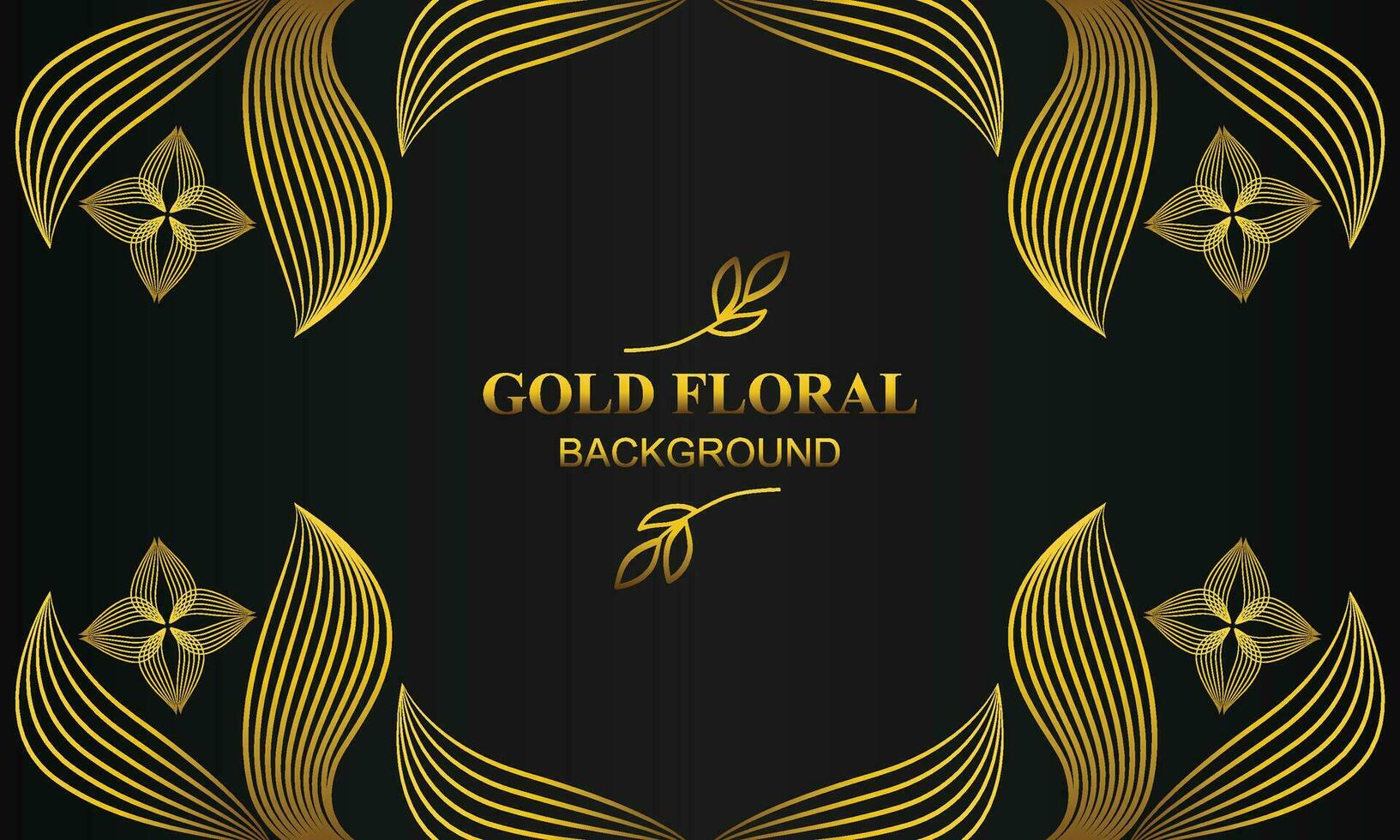 Prämie elegant Gold Blumen- Hintergrund mit Blumen- und Blatt Ornament vektor