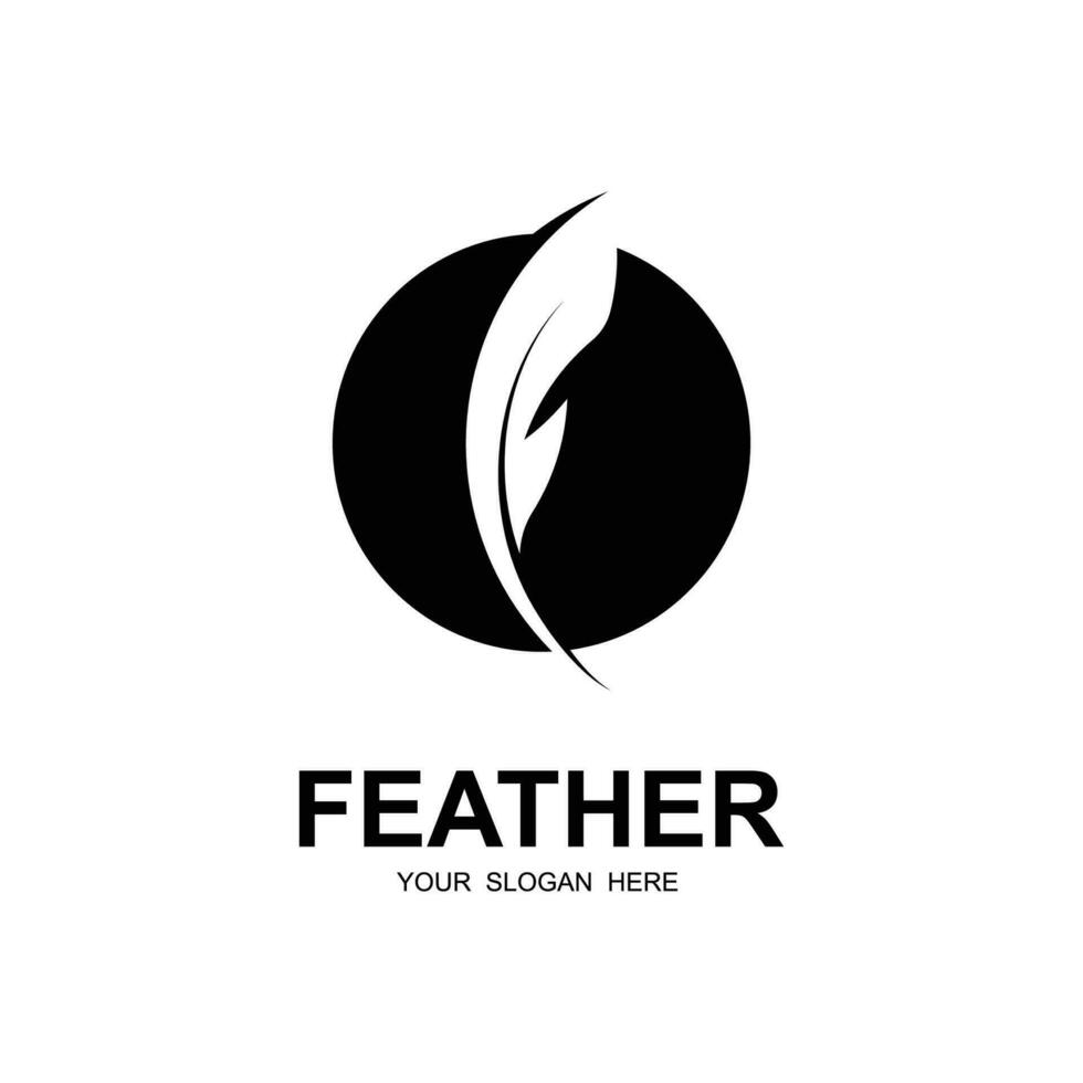 författarens fjäder logotyp vektor ikon illustration design