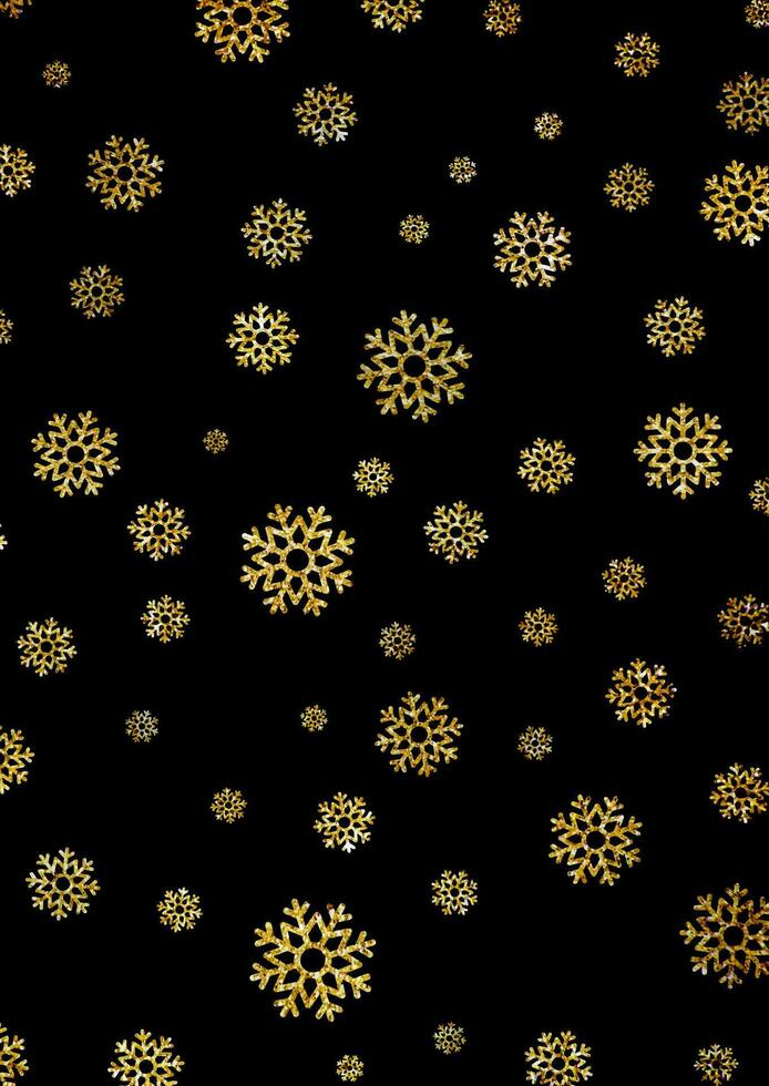 Weihnachten Hintergrund mit glitzernd Gold Schneeflocken Design vektor