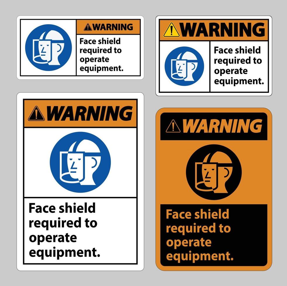 varningsskylt ansiktsskydd krävs för att använda utrustningen vektor