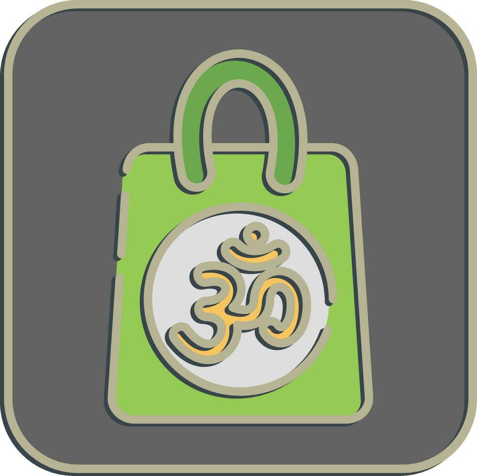 Symbol Geschenk Tasche. Diwali Feier Elemente. Symbole im geprägt Stil. gut zum Drucke, Poster, Logo, Dekoration, Infografiken, usw. vektor