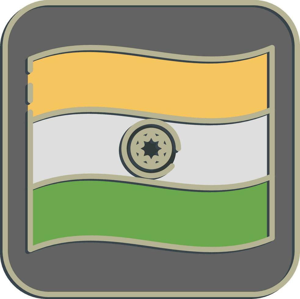ikon indisk flagga. diwali firande element. ikoner i instansad stil. Bra för grafik, affischer, logotyp, dekoration, infografik, etc. vektor