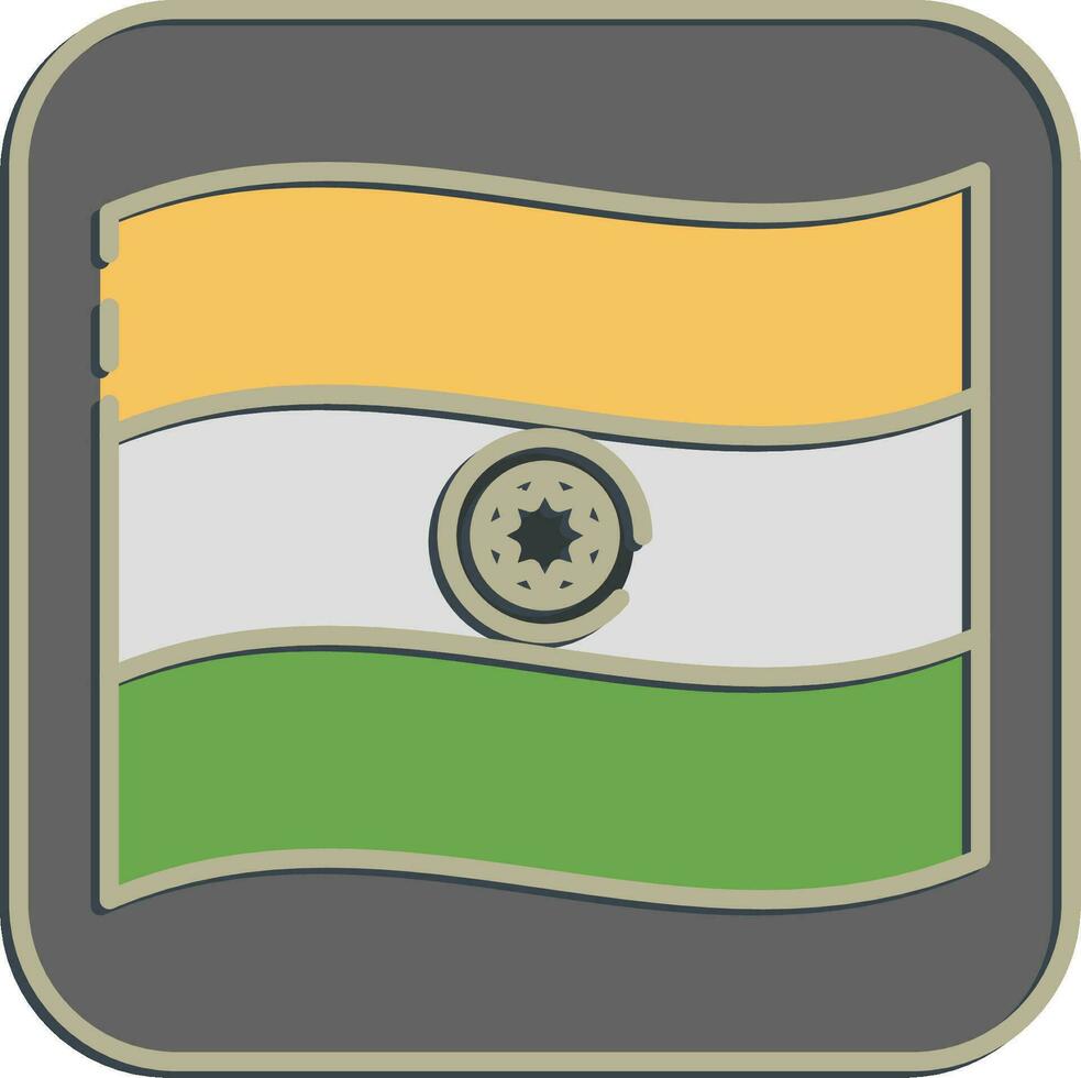 Symbol indisch Flagge. Diwali Feier Elemente. Symbole im geprägt Stil. gut zum Drucke, Poster, Logo, Dekoration, Infografiken, usw. vektor