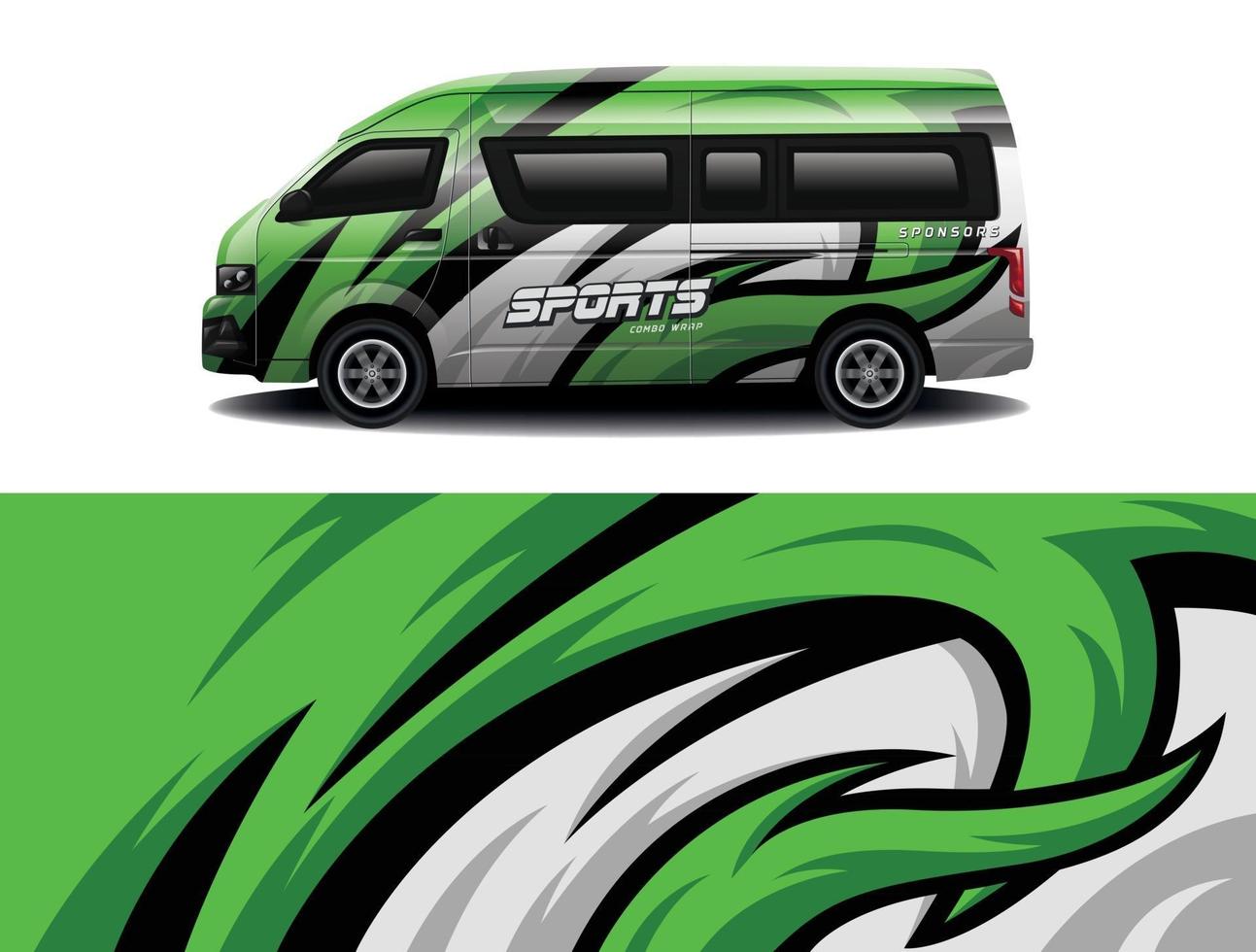 Sportwagen-Aufkleber-Wrap-Design-Vektor vektor