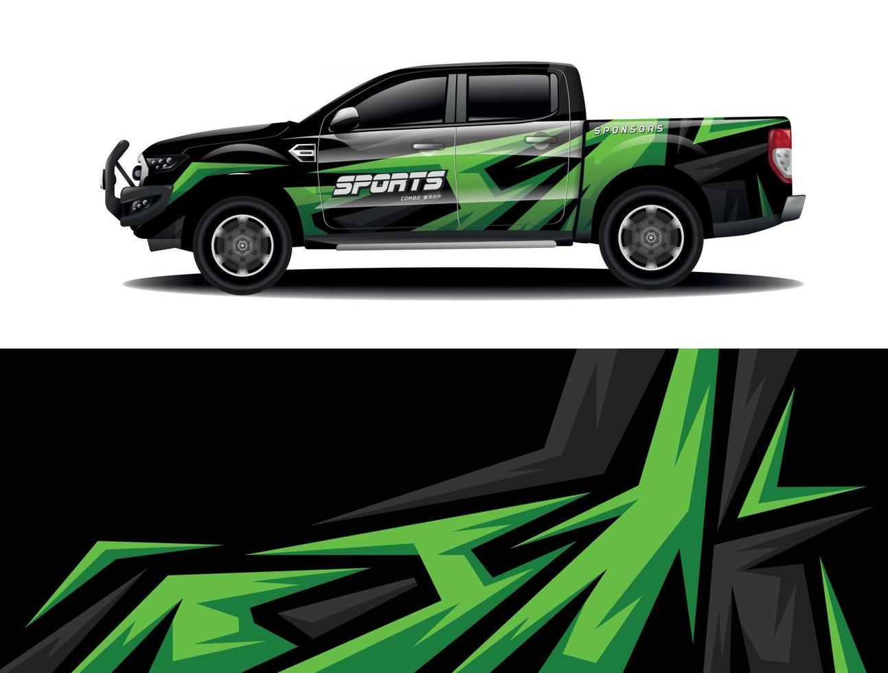 Sportwagen-Aufkleber-Wrap-Design-Vektor vektor