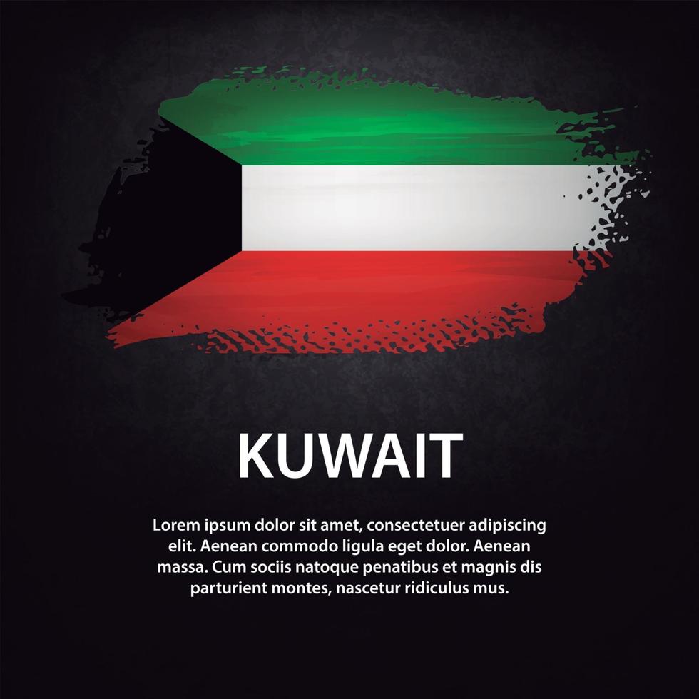 kuwait flagge bürste vektor