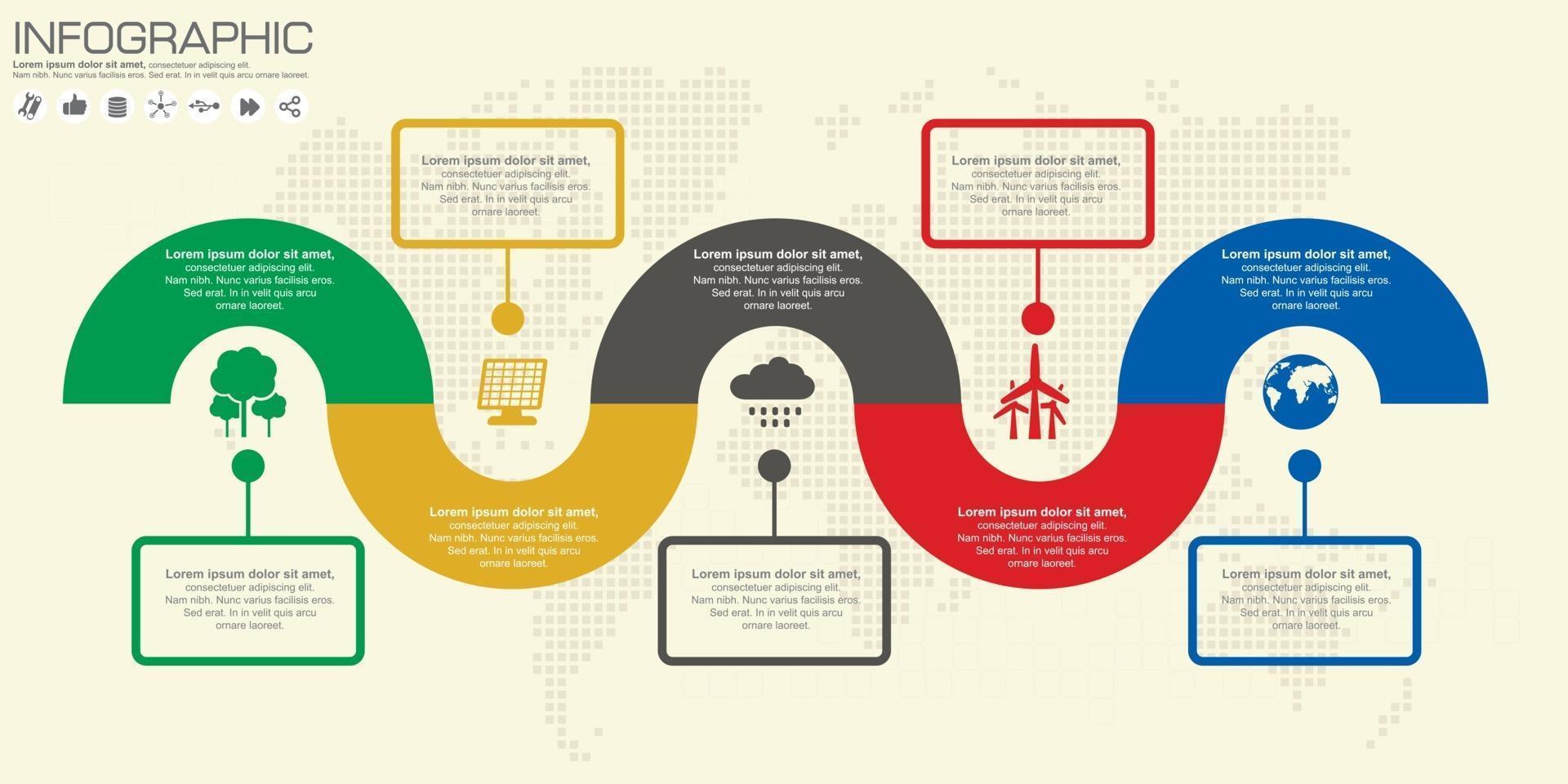 vektor cirkel infographic med steg eller processer