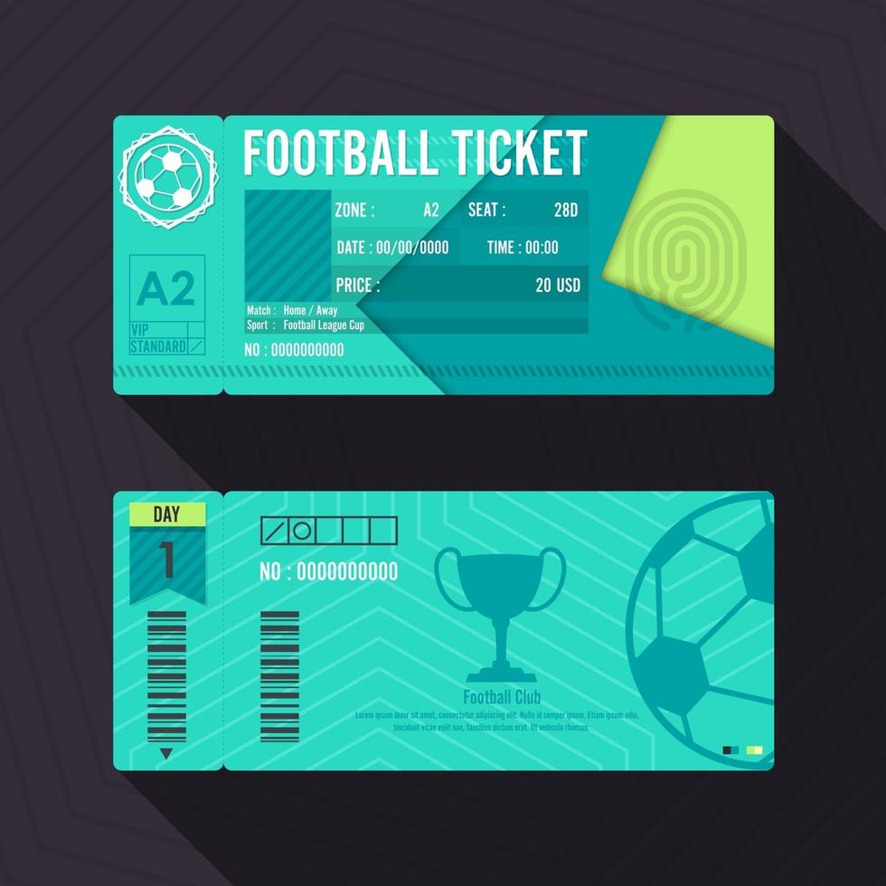 Materialdesign für Fußballtickets. Vektor-Illustration vektor