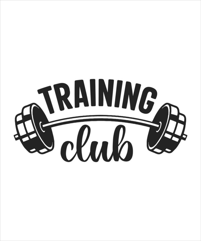 Träning klubb Gym logotyp t-shirt design vektor