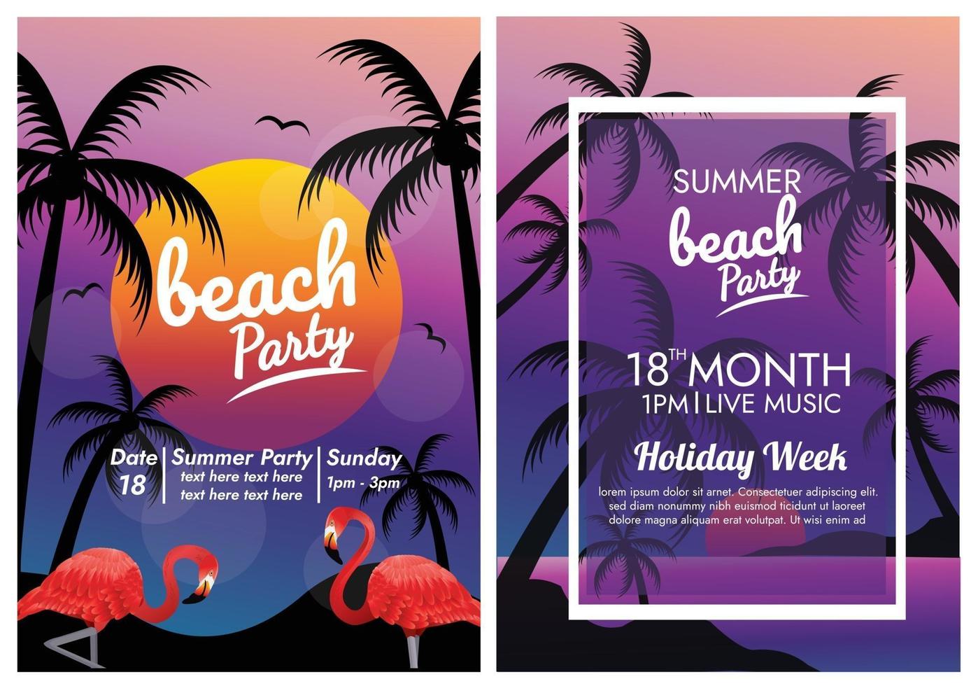 Paradise Beach Party und Musikplakat vektor