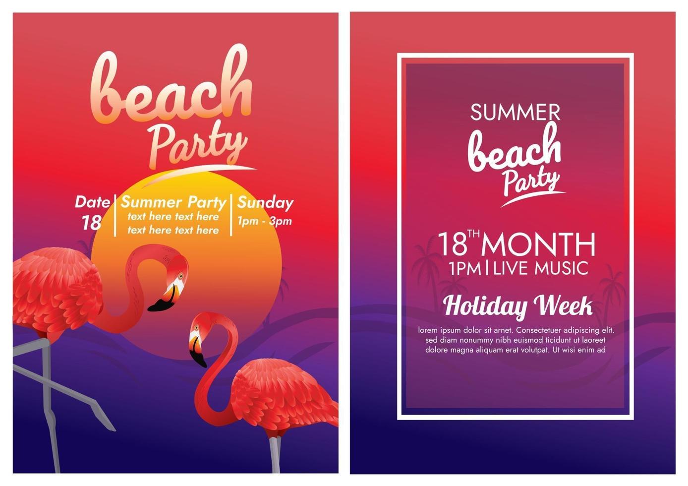 Musikfestivalplakat für tropische Strandparty vektor