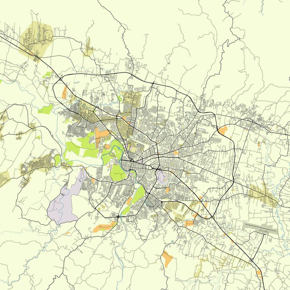 Karta av santiago de los caballeros Dominikanska republik vektor