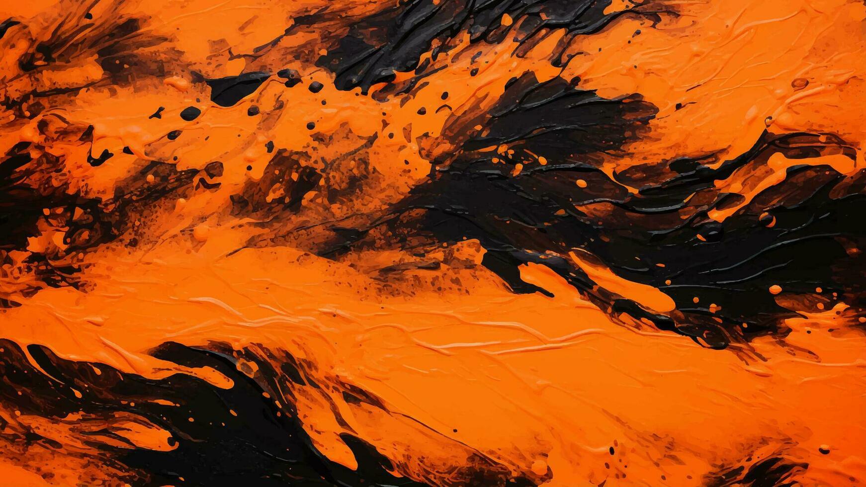 abstrakt Orange schwarz Marmor Textur Hintergrund. Tiger Kunst Tinte Flüssigkeit Muster vektor