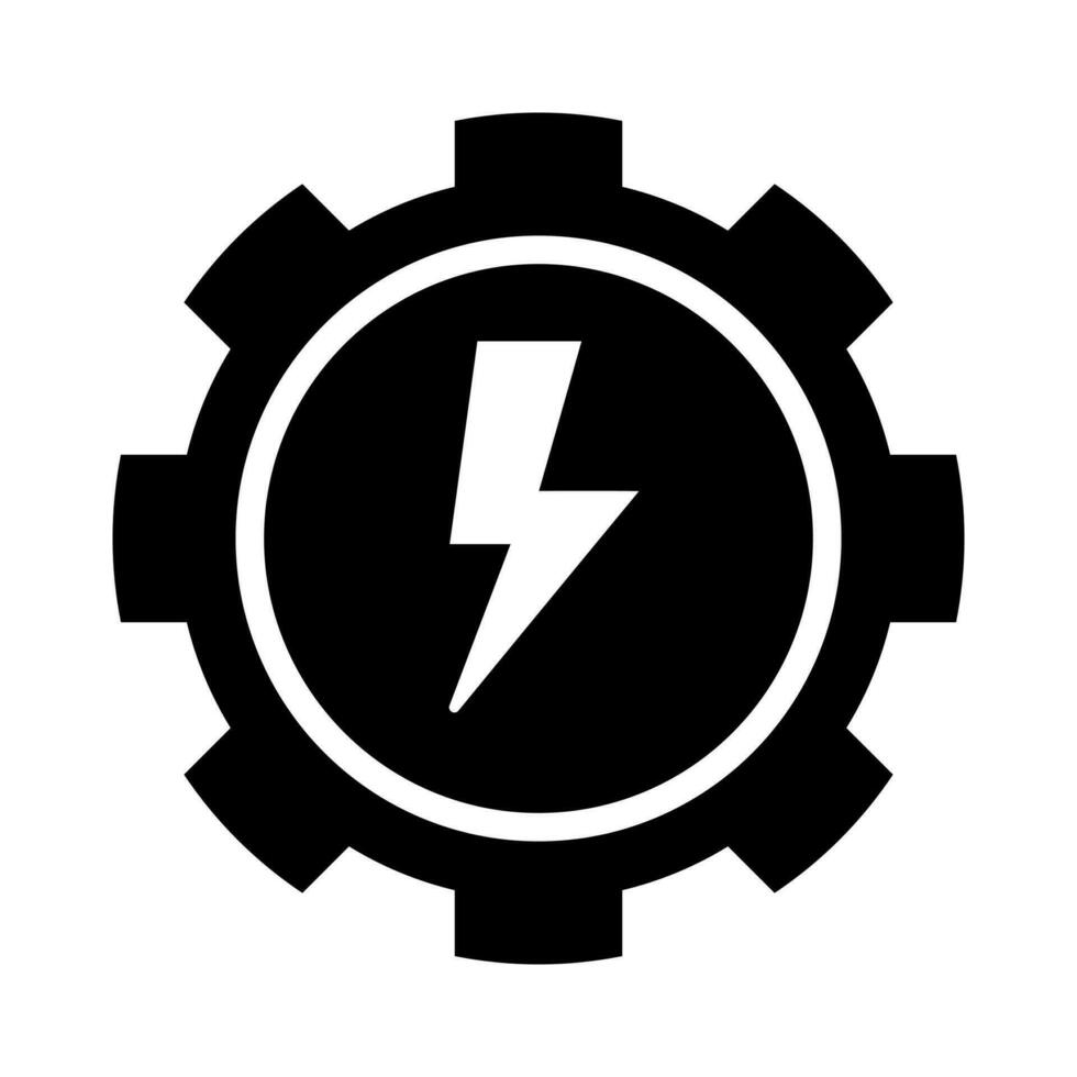 Ausrüstung Energie Symbol,Blitz.isoliert editierbar Weiß Hintergrund. vektor