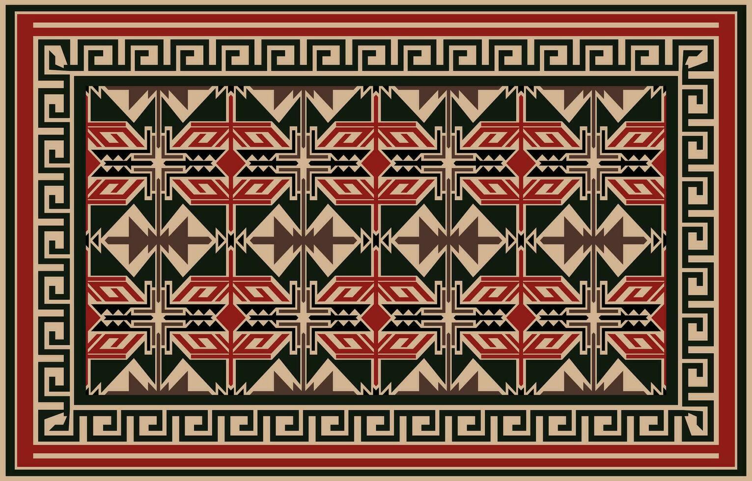 traditionell Teppich, einheimisch Menschen, Symbol von S-Form, Glauben von Drachen luxuriös Teppiche. persisch Teppich vektor