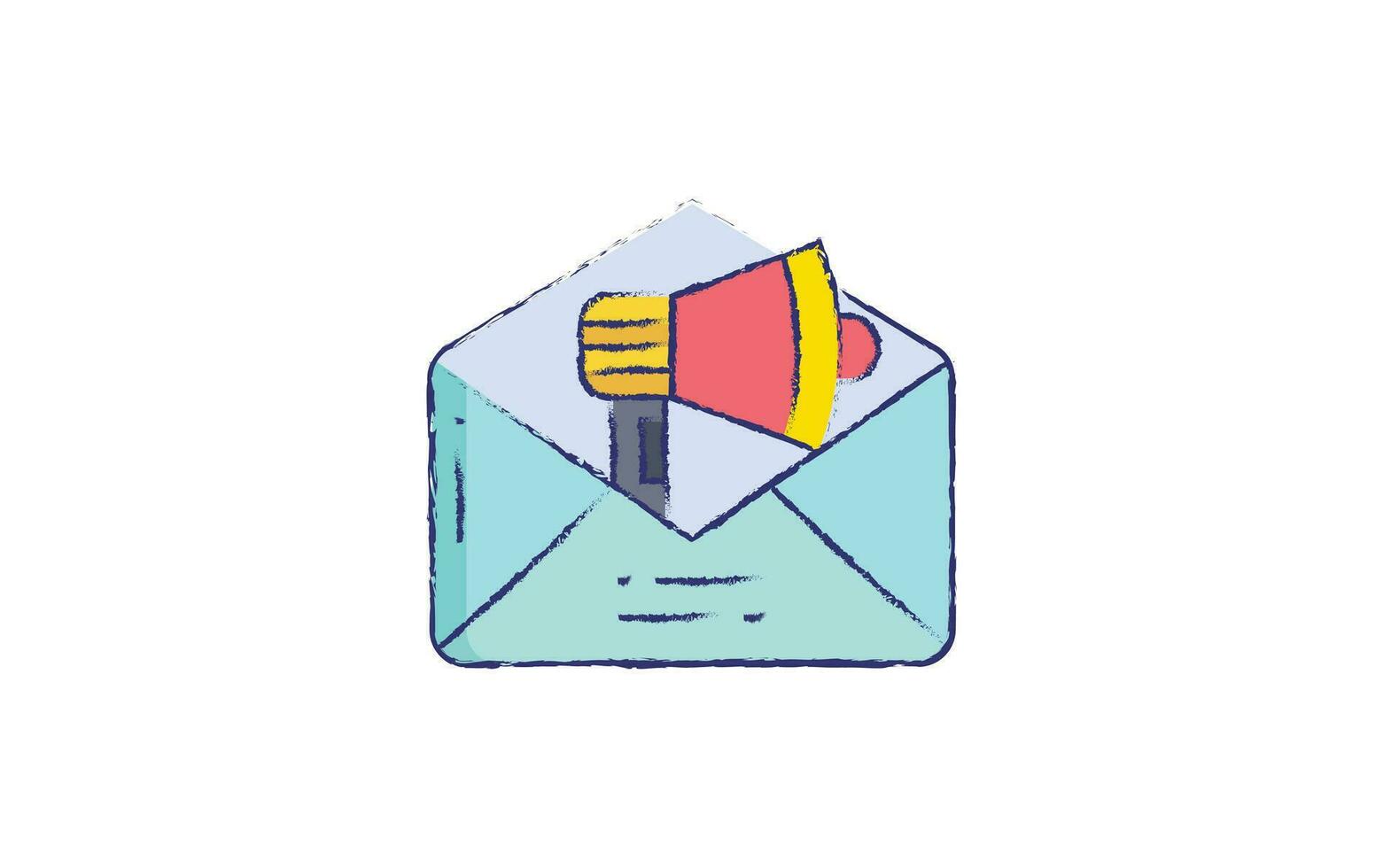 Email Anzeige Hand gezeichnet Illustration vektor