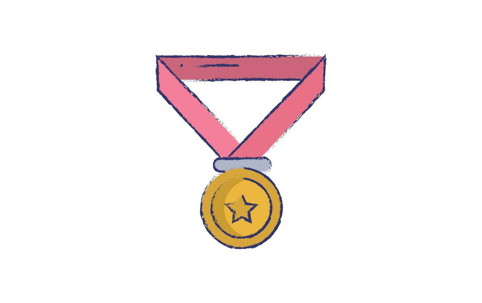 medalj hand dragen illustration vektor