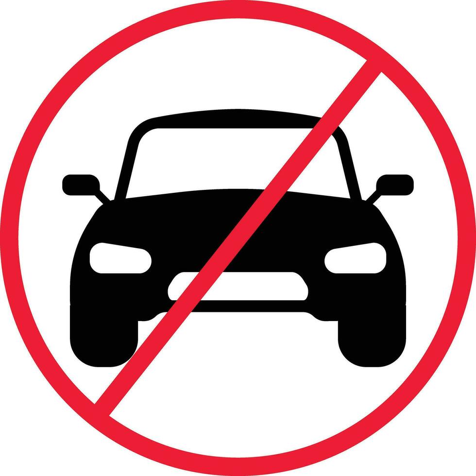 Nein Auto Verbot Symbol Zeichen vektor