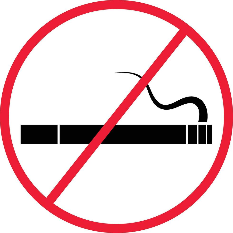 Nej rökning cigarett förbud ikon tecken vektor