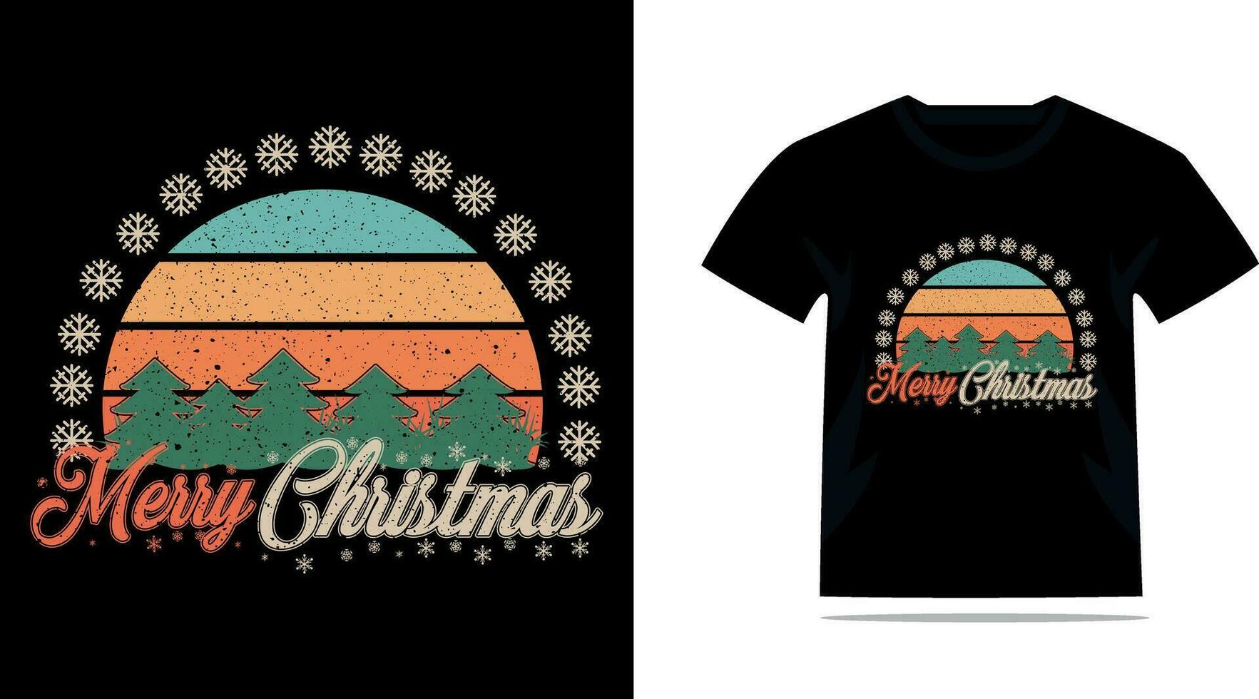 fröhlich Weihnachten Jahrgang retro t Hemd Design Vektor