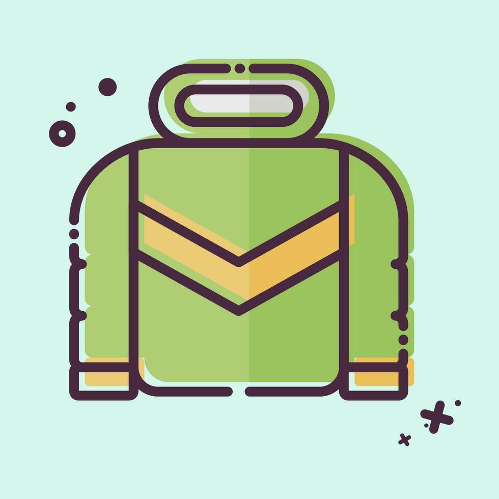 ikon jacka. relaterad till camping symbol. mbe stil. enkel design redigerbar. enkel illustration vektor
