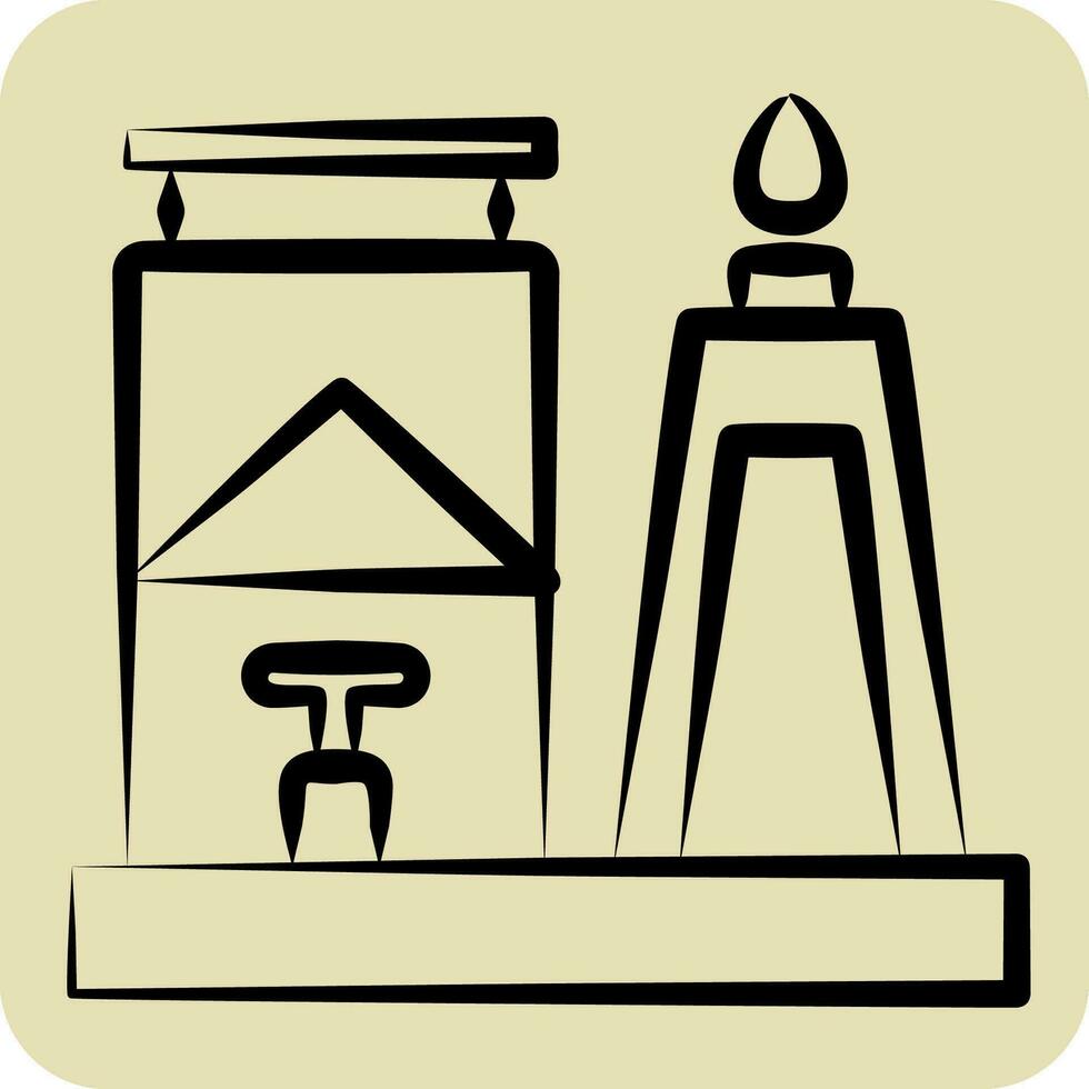 ikon olja. relaterad till saudi arabien symbol. hand dragen stil. enkel design redigerbar. enkel illustration vektor