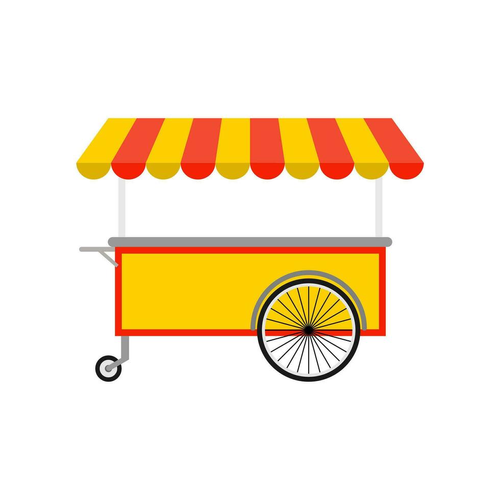 mat vagn platt design vektor illustration.koncession vagn illustration. gata mat försäljning vagn