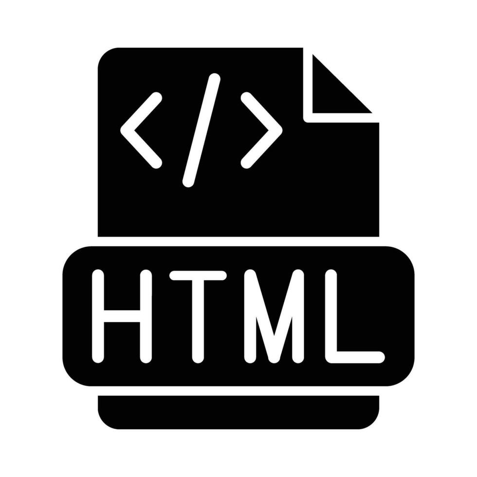 html Datei Vektor Glyphe Symbol zum persönlich und kommerziell verwenden.