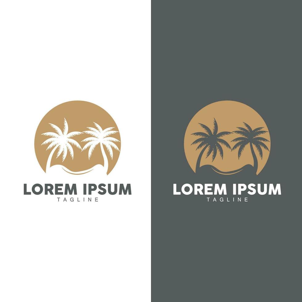 Kokosnuss Baum Logo Design, Strand Pflanze Vektor, Palme Baum Sommer, Illustration Vorlage vektor