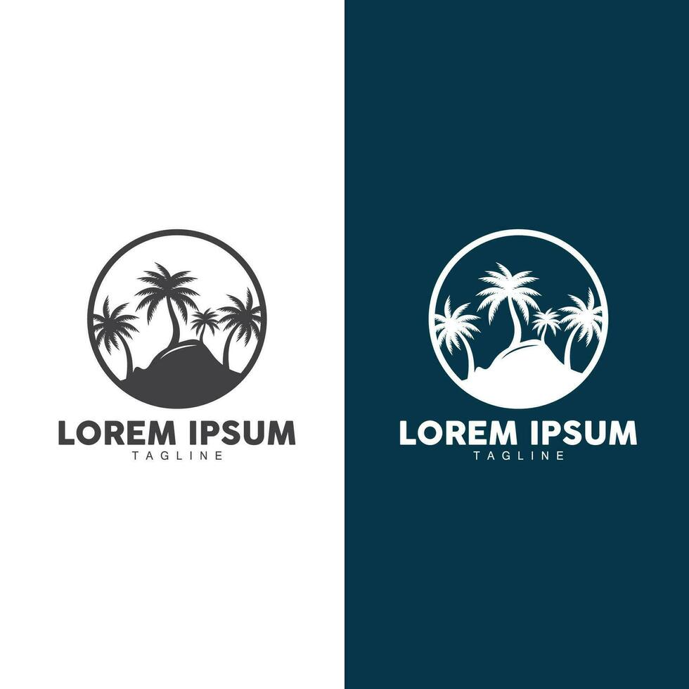 Kokosnuss Baum Logo Design, Strand Pflanze Vektor, Palme Baum Sommer, Illustration Vorlage vektor