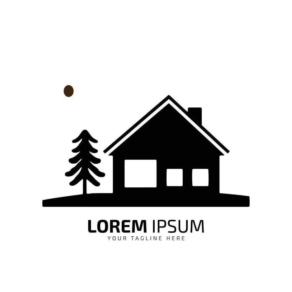 minimal och abstrakt logotyp av Hem ikon hus vektor silhuett isolerat design med Sol