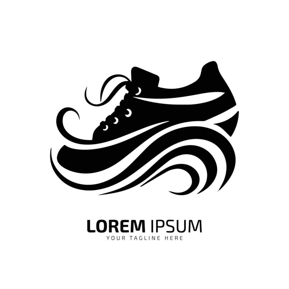 minimal und abstrakt Logo von Schuhe Symbol Schuh Vektor Silhouette isoliert Design