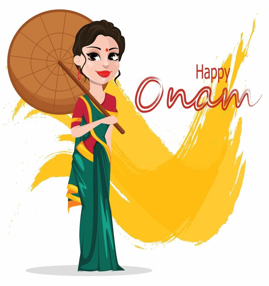 Onam-Feier. indische Frau vektor