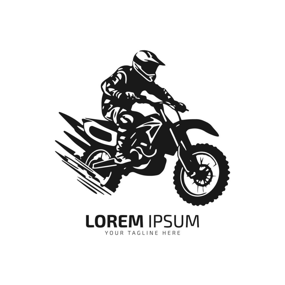 minimal und abstrakt Logo von Schmutz Fahrrad Symbol Schlamm Fahrrad Vektor Silhouette isoliert Design Moto-Cross Fahrrad