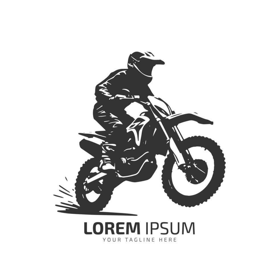 minimal und abstrakt Logo von Schmutz Fahrrad Symbol Schlamm Fahrrad Vektor Silhouette isoliert Design Moto-Cross Fahrrad einer radelnd Fahrrad