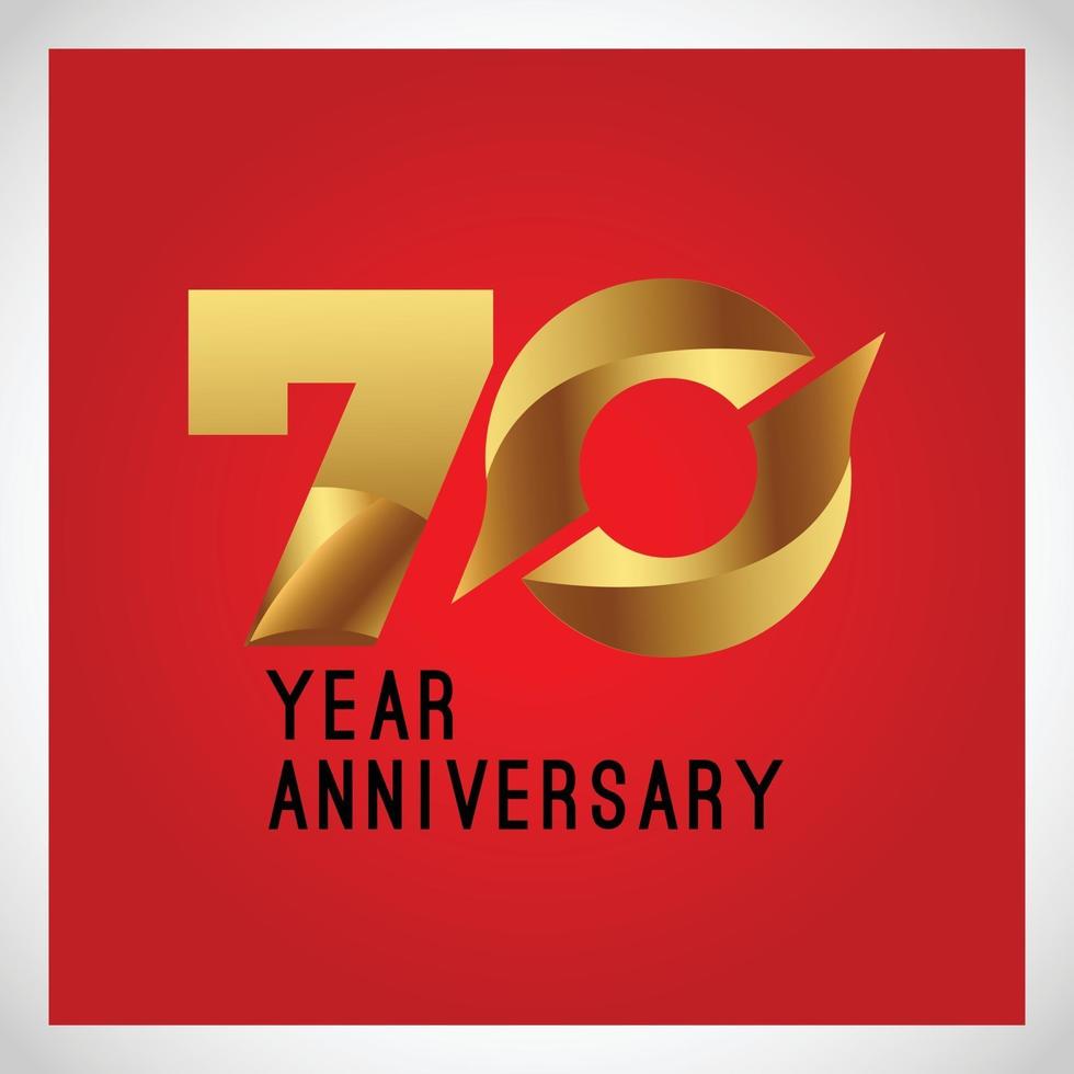 70 Jahre Jubiläum Logo Vektor Vorlage Design Illustration Farbe illustration