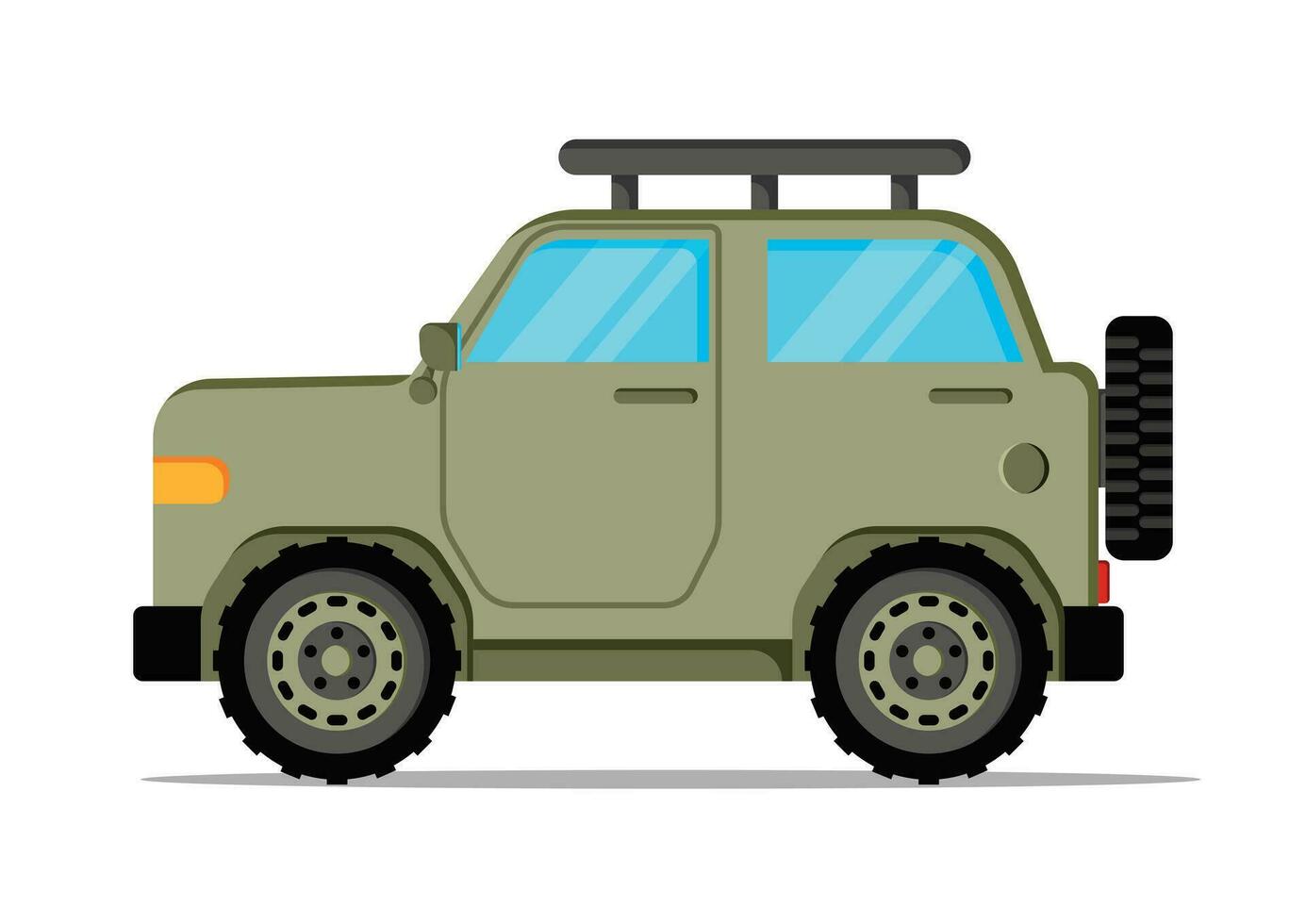 av väg sUV bil vektor platt design. militär armén bil jeep fordon isolerat på vit bakgrund