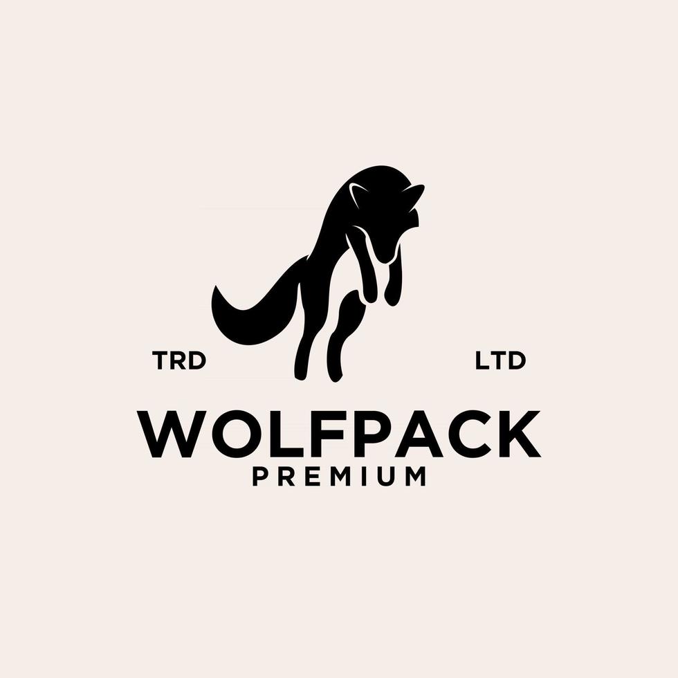 Premium-Vektor-Logo-Design des schwarzen Wolfes vektor