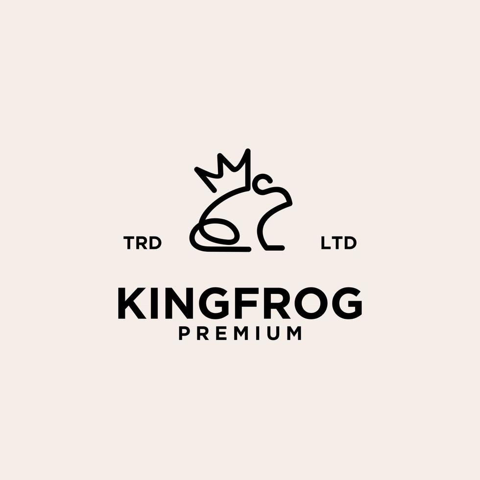 Premium-Königfrosch-Linien-Logo-Design vektor