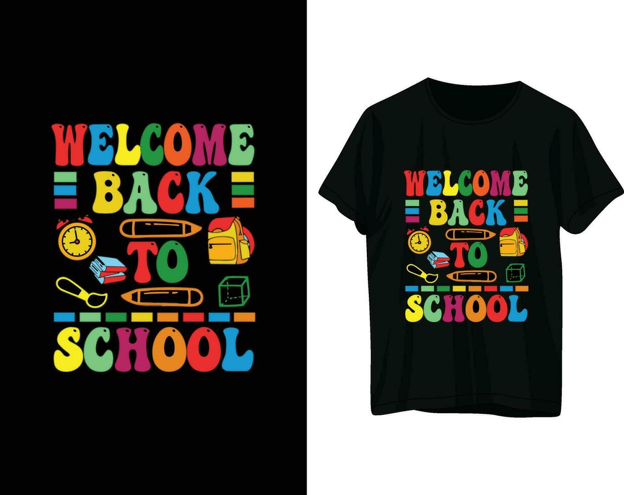 Willkommen zurück zu Schule T-Shirt Design vektor