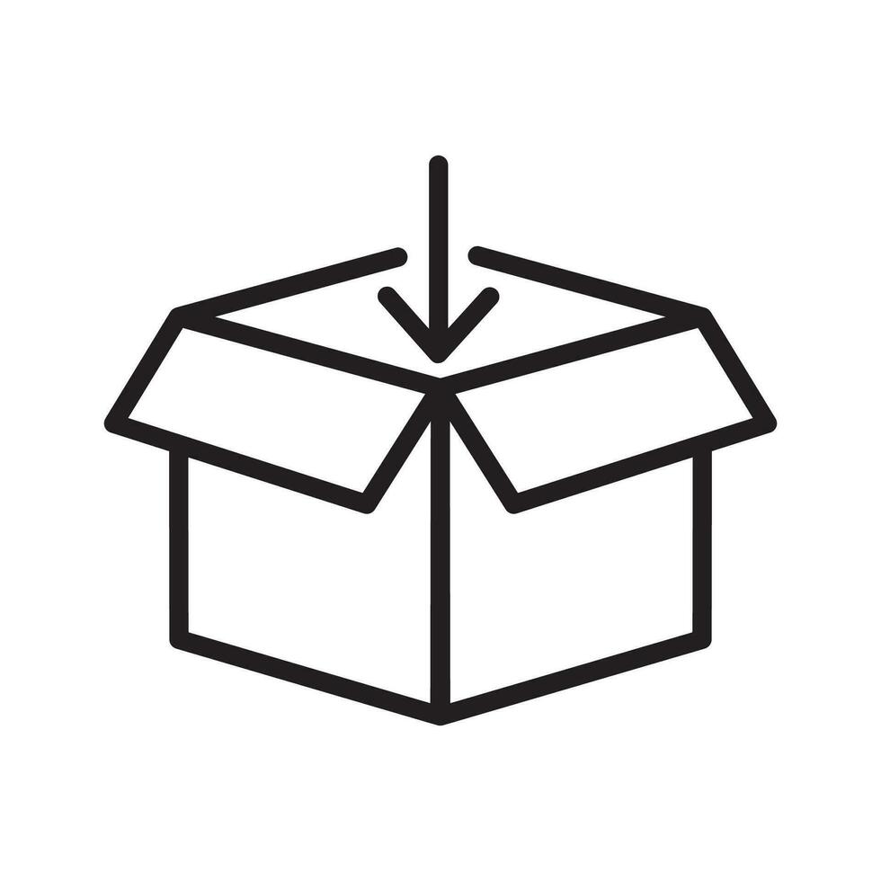 öffnen Box Paket Symbol Symbol Vektor Design Illustration