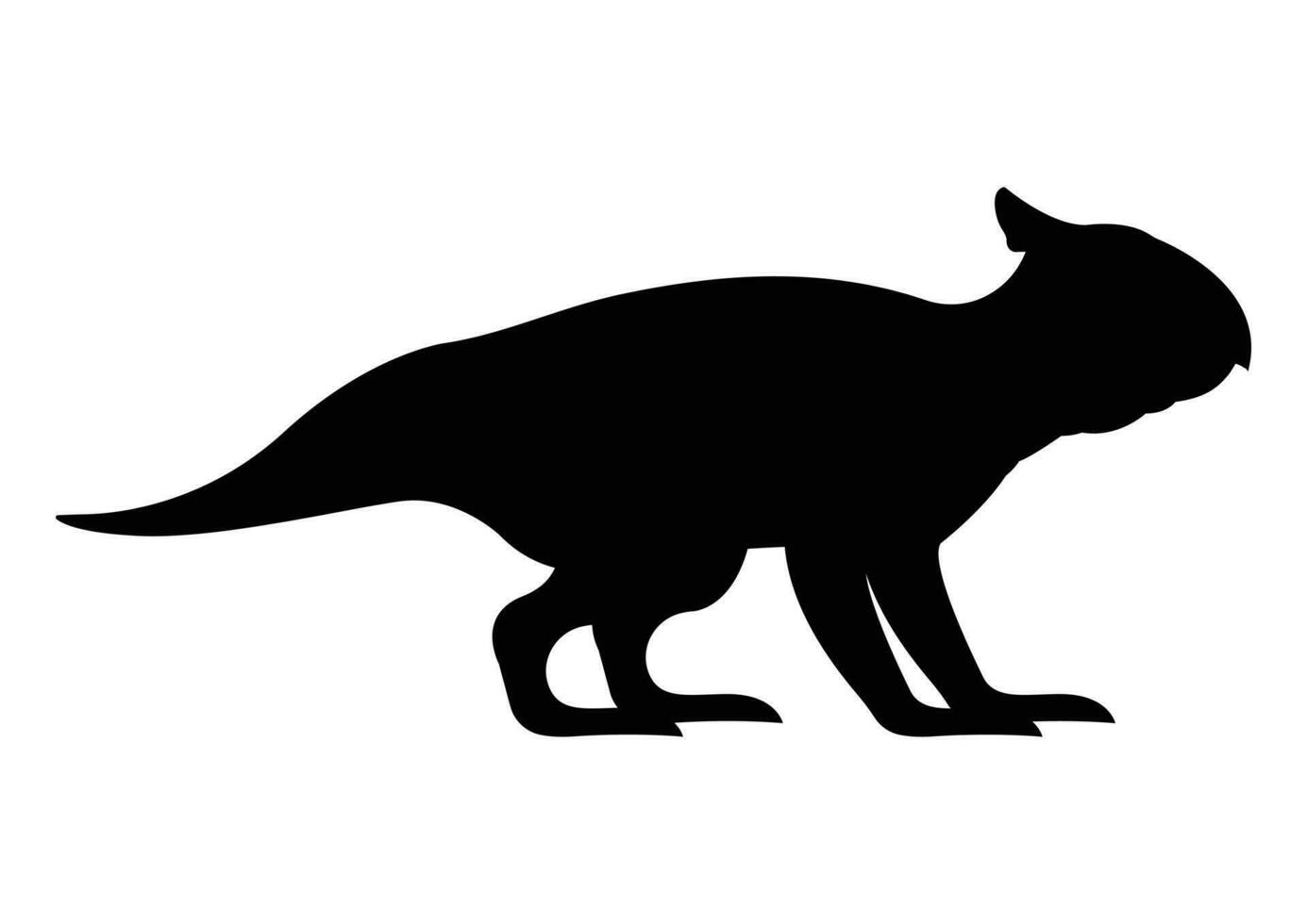 Bagaceratops Dinosaurier Silhouette Vektor isoliert auf Weiß Hintergrund