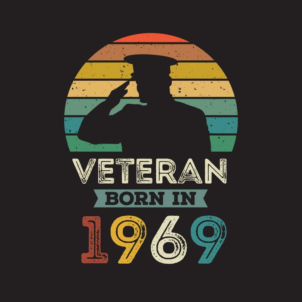 Veteran geboren im 1969 Vektor Jahrgang Stil Veteran Tag Design Vektor