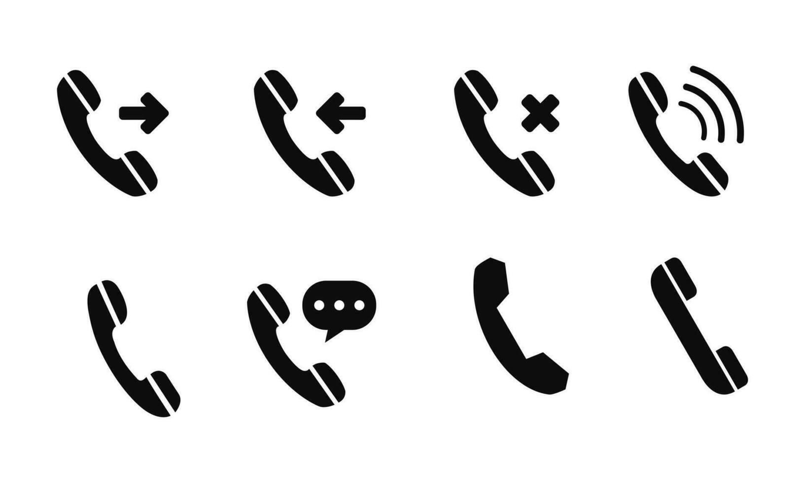 Telefon Anruf Symbol Vektor, Symbol Glyphe schwarz vektor