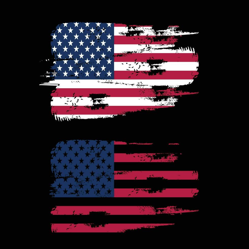 grunge USA flagga amerikan flagga med grunge textur vektor