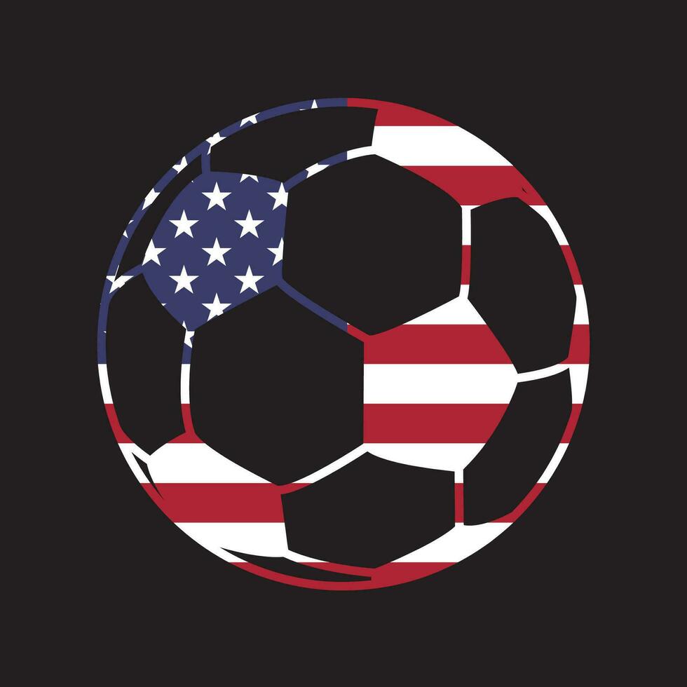 Fußball Ball mit USA Flagge Vektor