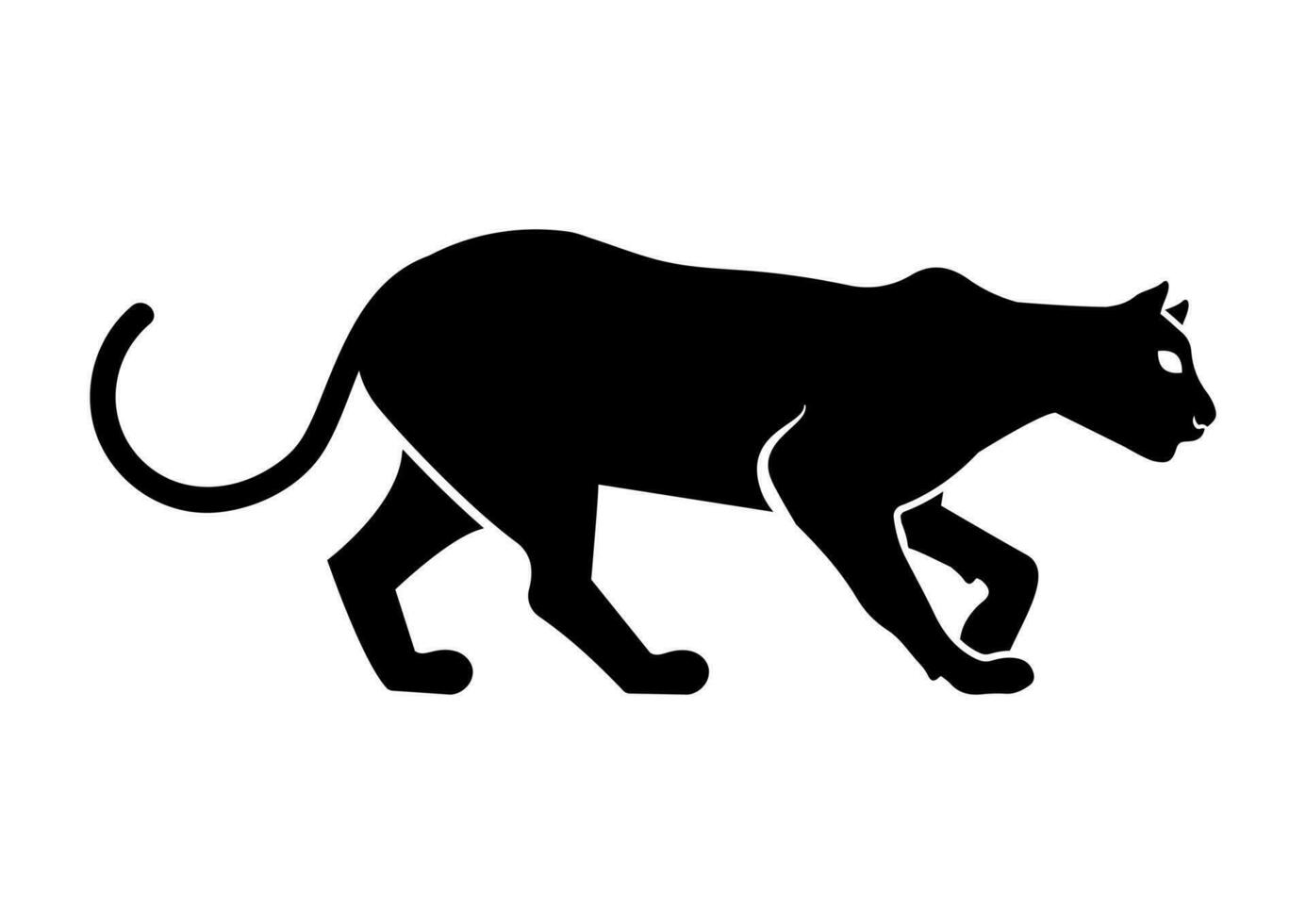 schwarz Panther Silhouette Vektor eben Design