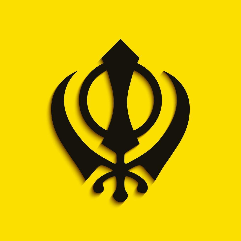 Sikhismus heilig Symbol Schatten Vektor Illustration