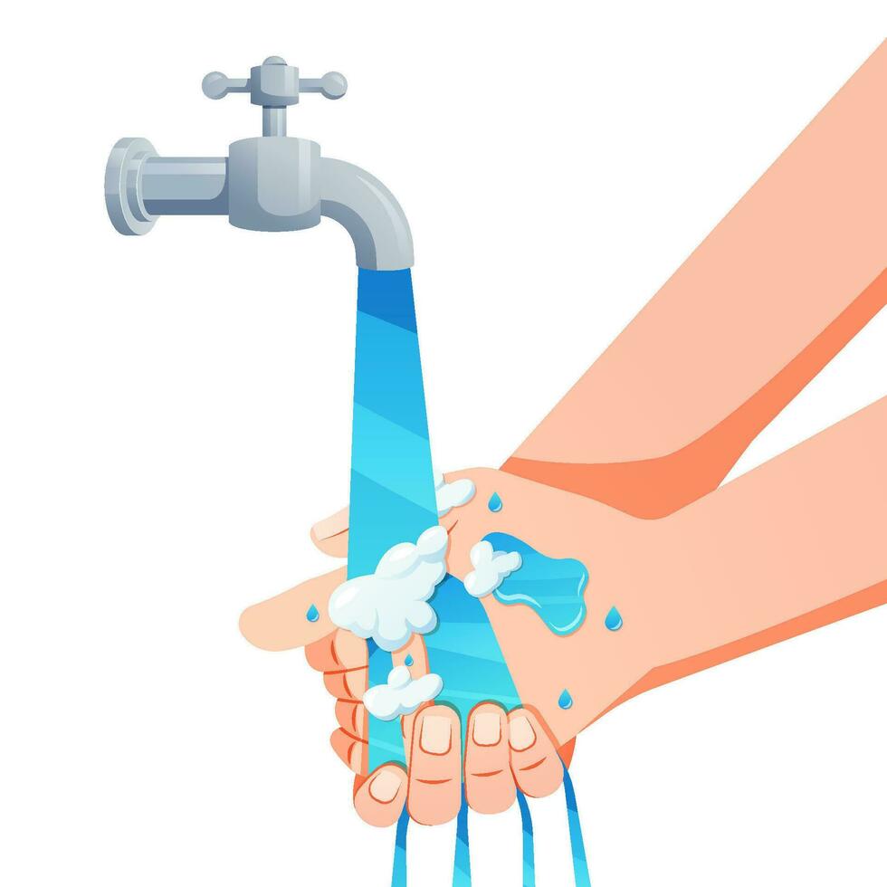 Waschen Hände mit Hand Desinfektionsmittel Konzept Vektor. vektor