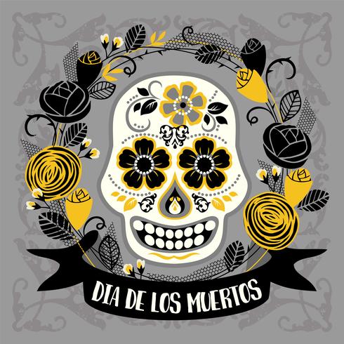 Dia de los muertos. Tag der Toten. Vektor Gestaltungselement.